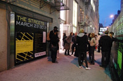 Visitors outside of White Box in Chelsea