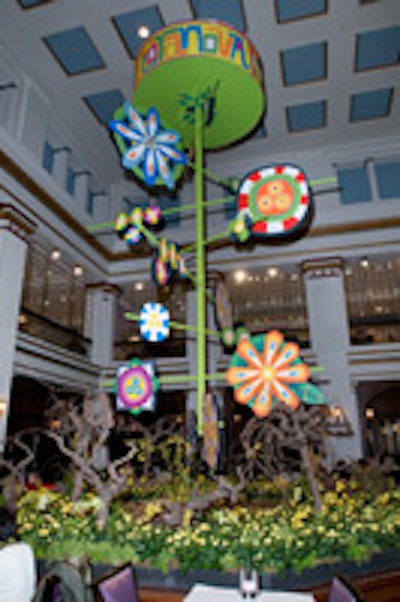 A 38-foot metal beanstalk at Macy's