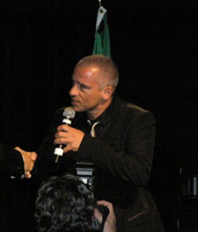 Eros Ramazzotti spoke to guests and media before his performance.