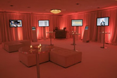 Thomson Reuters's stark white setting and pink lighting