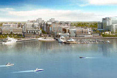 A rendering of the National Harbor waterfront
