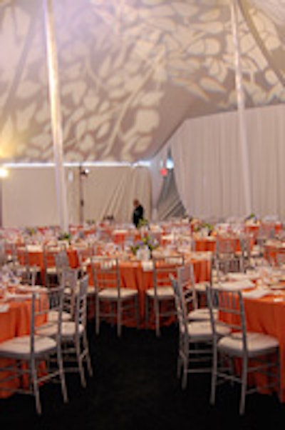 The tented area hosted a sit-down dinner and the award ceremony.