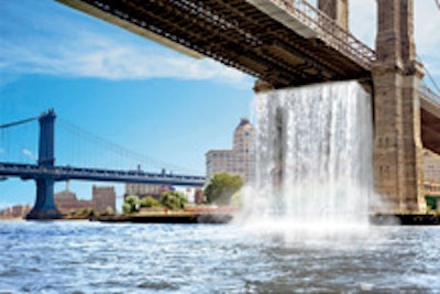'The New York City Waterfalls ' (artist rendering).