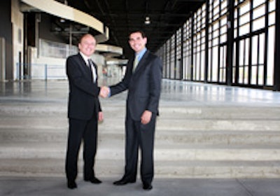 Congress Centres Inc. chairman and C.E.O. Alain Sutton and Ontario tourism minister Peter Fonseca