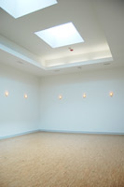 The largest studio at Tranquil Space Dupont offers cork floors and skylights.