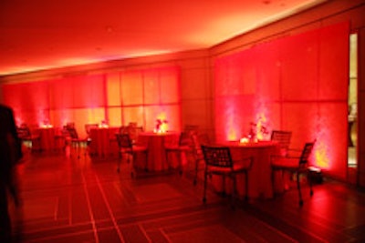 The orange and red lighting at the Tonys gala