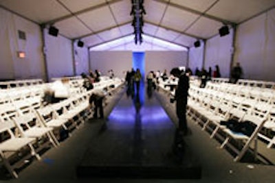 Inside the Fashion Week tents at Bryant Park