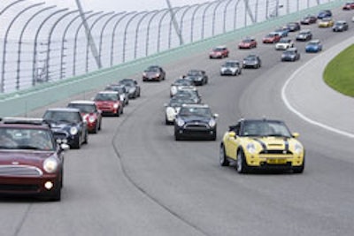 Mini owners and enthusiasts got a chance to take their cars for a spin on the track at the Homestead Miami Speedway as part of the Mini Takes the States Tour 2008.