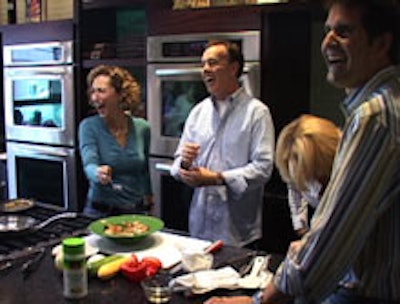 Cooking classes in the Hearty Boys ' studio-kitchen