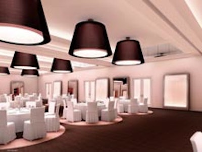 A rendering of the ballroom at the SLS Hotel