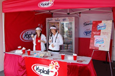 The Yoplait booth at the Rogers Cup