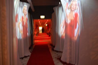 The hallway leading from the Marilyn Monroe art exhibition