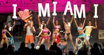 Performers show their love for Miami during a dance number in the production.