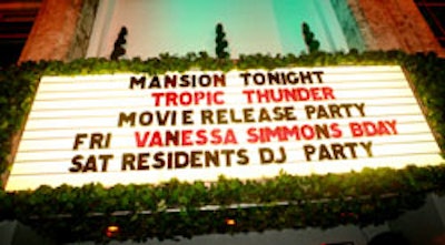 The marquee outside Mansion announced the weekend's big events.