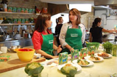 A cooking demonstration at the Green Giant Essential launch event