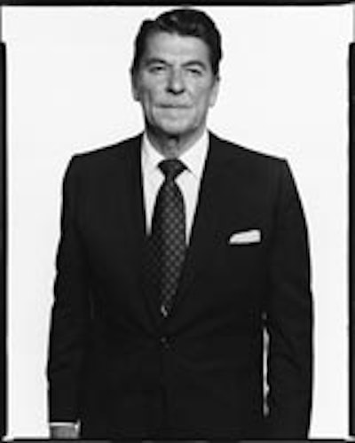 Richard Avedon's 1976 photograph of Ronald Reagan.
