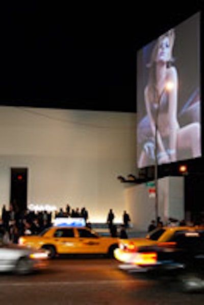 The site of Calvin Klein's anniversary party