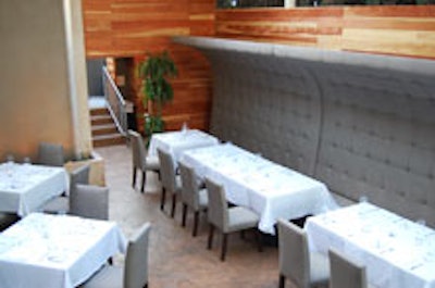 The dining patio at Apple