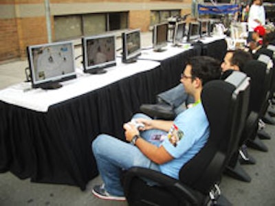 Video games at the Score's street party