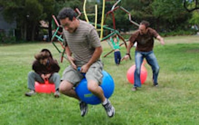 Staffers can channel their inner child during a Mobile Recess competition.