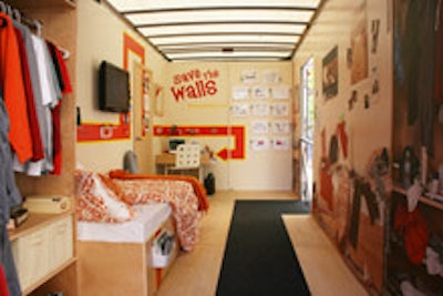 The interior of the 3M Command Campus tour truck