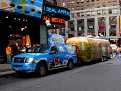 The pie mobile parked in Times Square