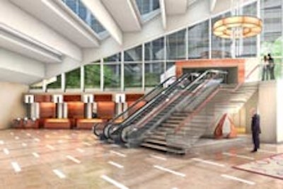 A rendering of the renovated hotel lobby