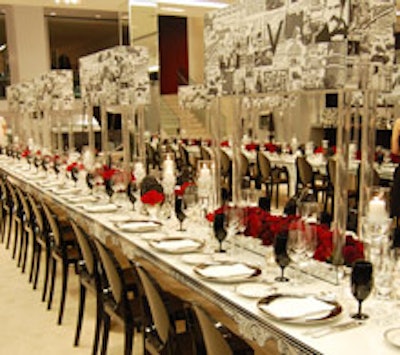 The table setup for the Louis Vuitton dinner at Holt Renfrew