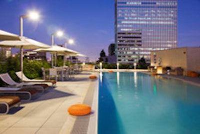 The sixth-floor pool and deck at Evo