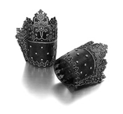 Diamond-encrusted cuff bracelets made by Michelle Ong for Carnet.