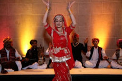 A dancer at the 'Garden and Cosmos ' opening