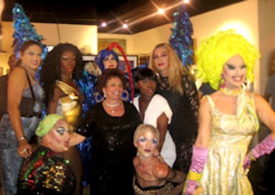 Naomi Wilzig, the museum's creator and owner, posed for pictures with the many drag queens in attendance.