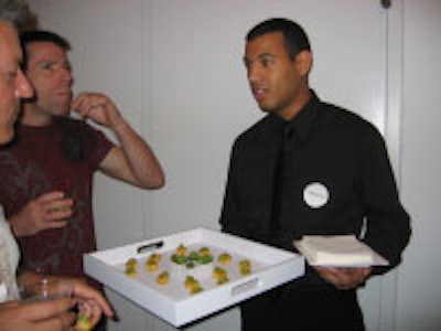 Guests sampled hors d 'oeuvres from three of New York's top caterers.