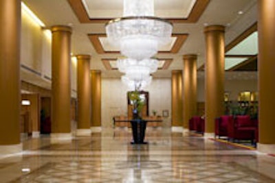 The JW Marriott's recently renovated lobby