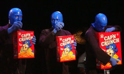 The Blue Man Group treated guests to a special performance during Friday's debut of the 'Making Waves ' exhibit.