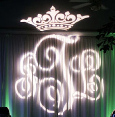 Grand Events branded the event with the queen's personal monogram with gobos and on napkins.