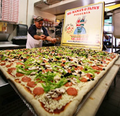 The giant pizza from Big Mama's and Papa's