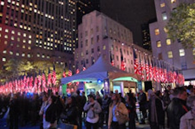 Rockefeller Plaza on election night