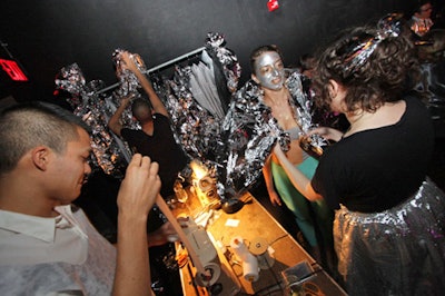 Makeshift costumes at Performa's Metal Ball