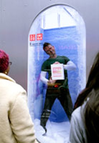 A Uniqlo dancer showing off the product
