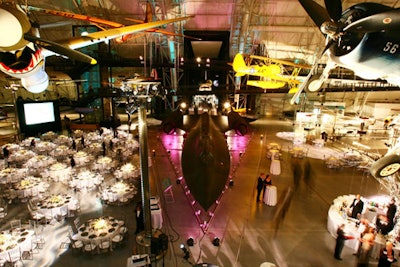 An SR-71A Blackbird at the Udvar-Hazy Center gala