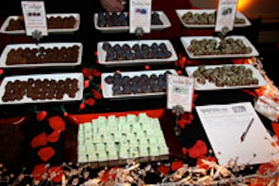 A chocolate-laden buffet table