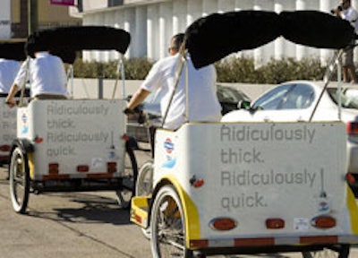 Fage Total Greek Yogurt maximized its exposure by operating branded pedicabs that transported guests to the first-ever Gen Art Vanguard New Contemporary Art Fair, where the brand was also the presenting sponsor.