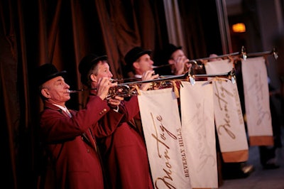 Trumpeters at the Montage's black-tie opening