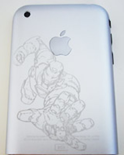 A laser-etched iPhone