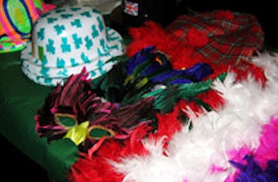 Guests received European-themed masks and hats