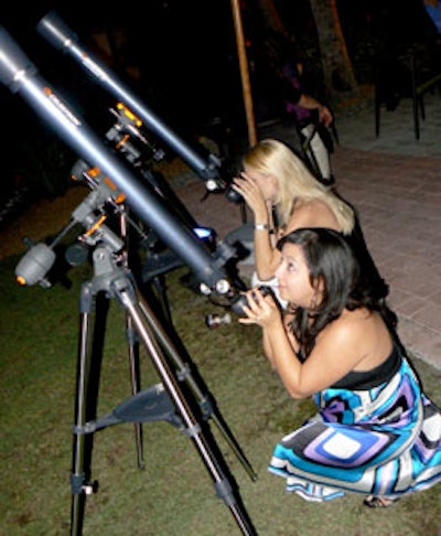 Guests took advantage of the two high-tech telescopes on hand to check out the full moon.