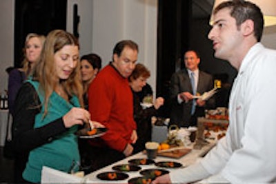 A tasting station at Wednesday's book launch