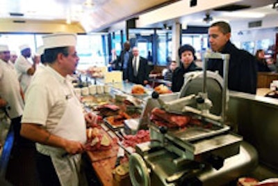Obama at Manny's Deli in the Loop