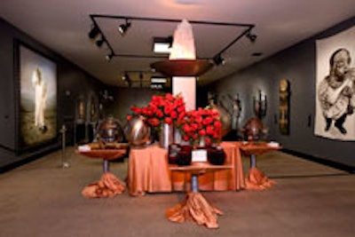 The fire-inspired buffet area